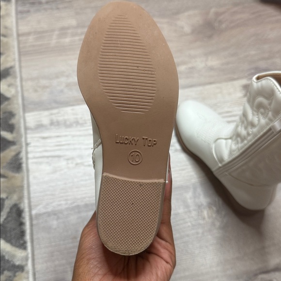 Little Girl White Cowgirl Boots Size 10c - Picture 3 of 3